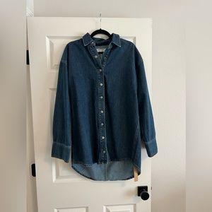 Reformation Angelo oversized denim shirt dress NWT
